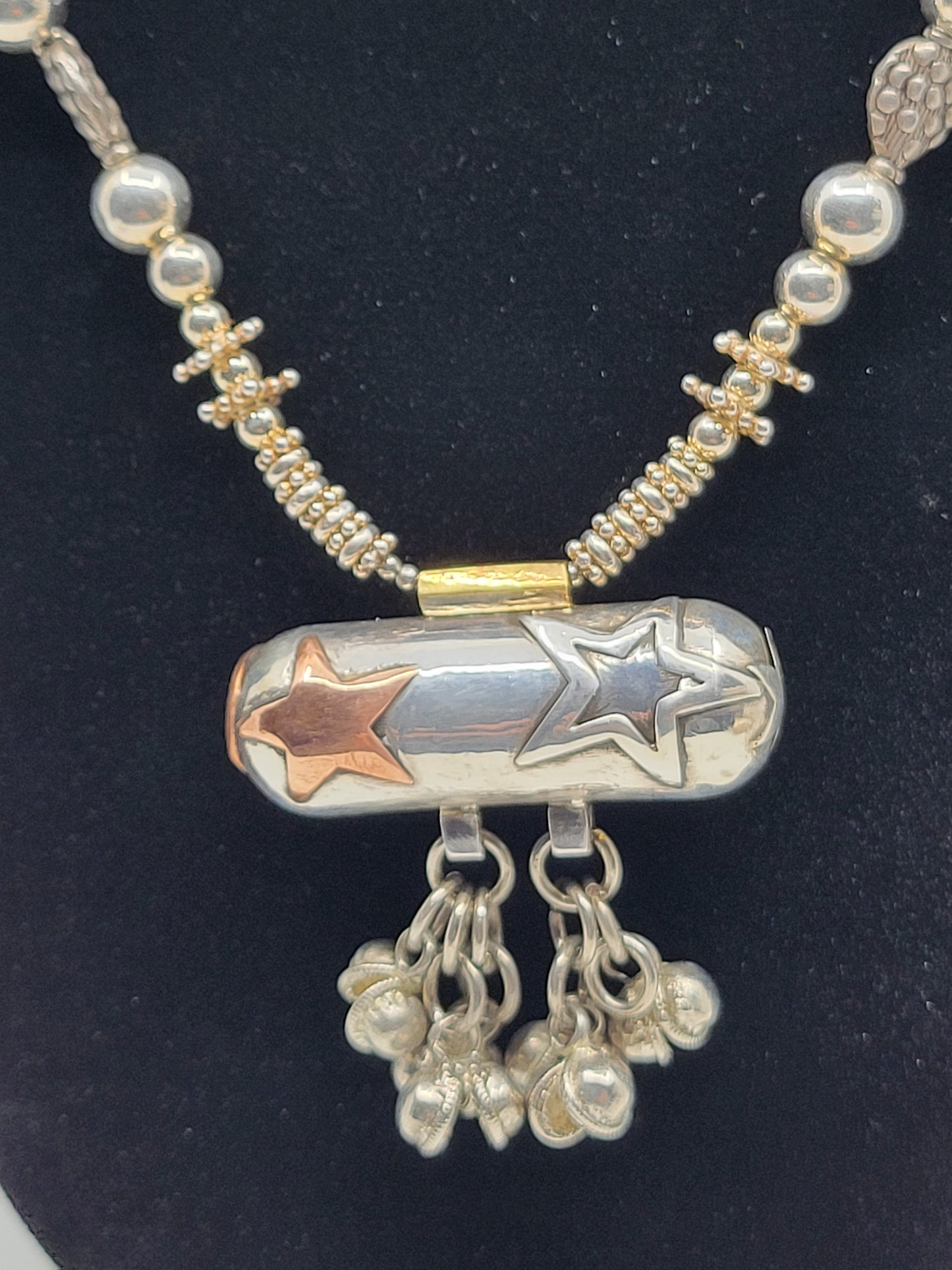 Sterling Silver Statement Piece Necklace with Baltic Amber, Turquoise